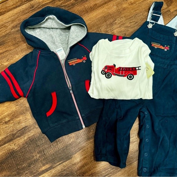 3 piece set, Gymboree Jacket with hood, overalls and New onesie. - Picture 2 of 9
